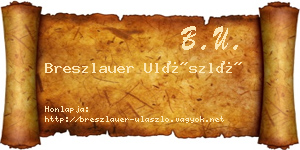 Breszlauer Ulászló névjegykártya